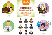 Characters Concept Icons, an Outline Icon by TAlex (Thumbnail 1 of 6)