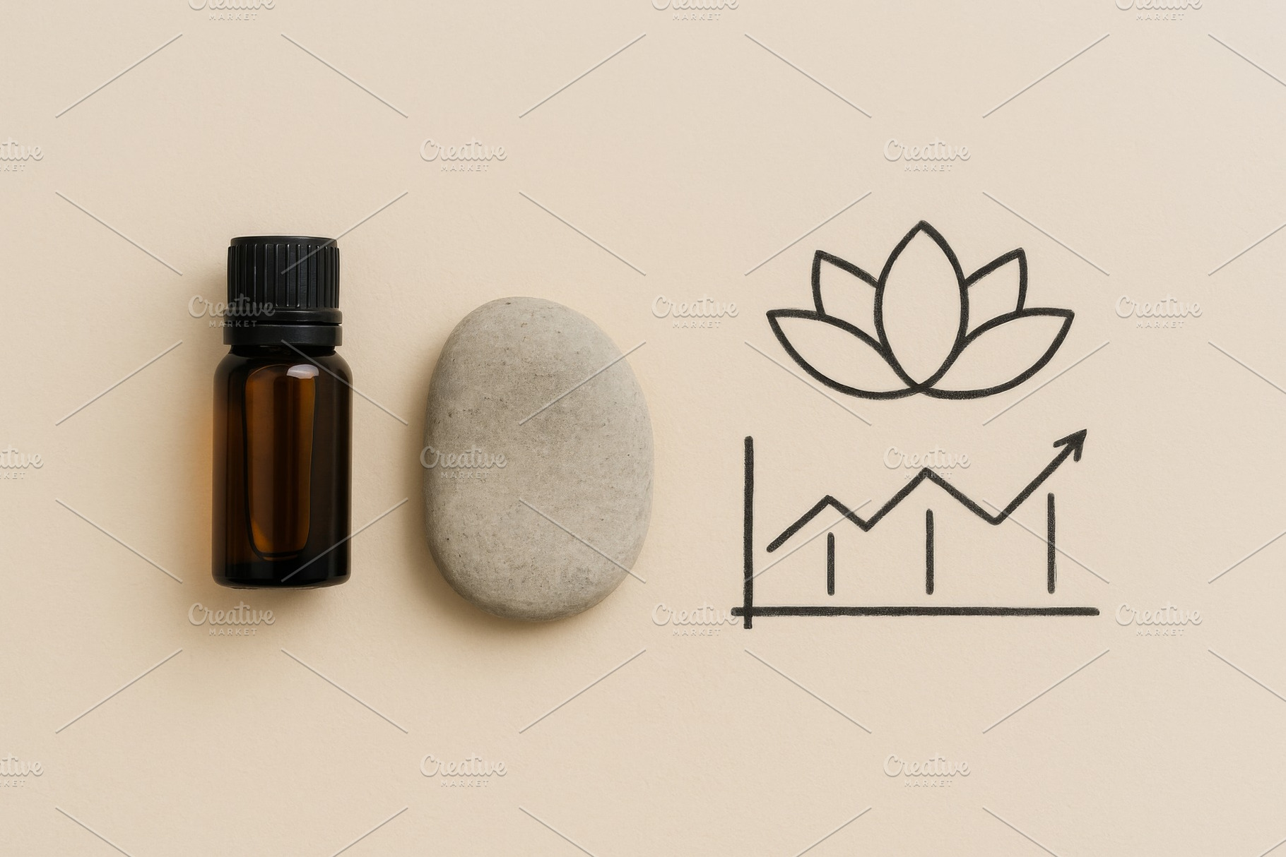 Aromatherapy flatlay with essential, a Photo by Dvoevnore photos