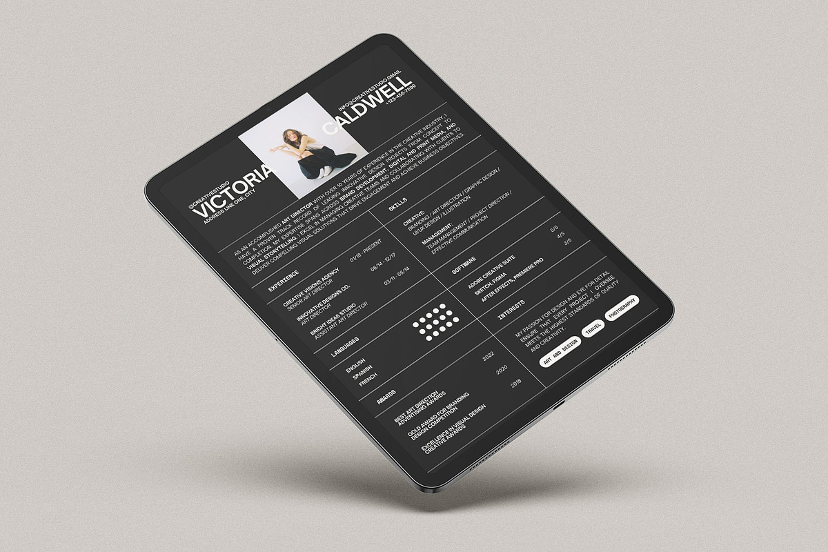 Stylish Canva Resume Template, a Resume Template by Moscovita Studio (Photo 3 of 10)