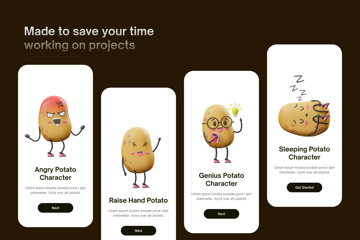 Potato Character Face 3D Icon, a Characters & Person 3D Model by GoTemp (Photo 3 of 4)