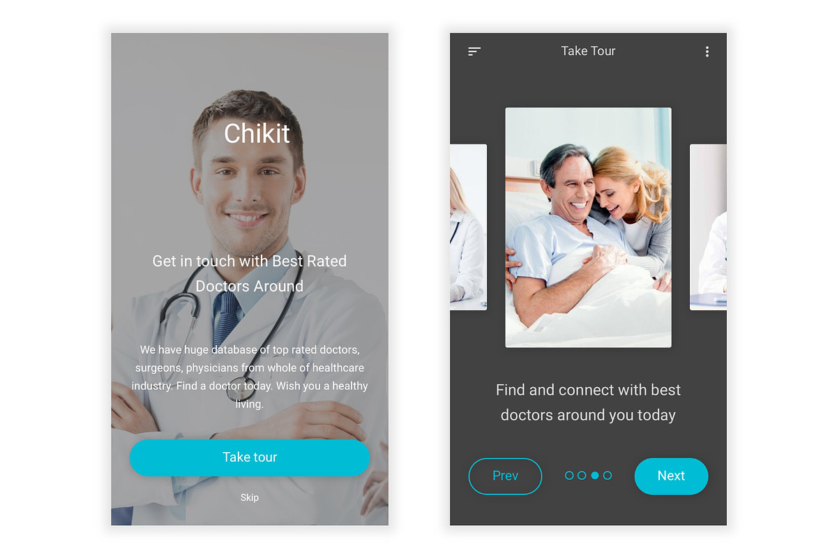 Find Doctor & Physician Sketch App, an UI Kit Template by themelove (Photo 2 of 13)