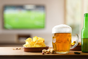 Beer Mug Snacks and Football Match, a Food & Drink Photo by Davizro's Market