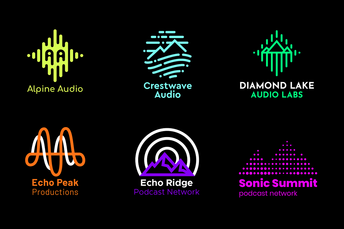 6 Mountain Audio Wave Logos, a Branding & Logo Template by Preyer Design (Photo 1 of 7)