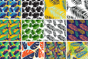 Set of seamless palm leaves patterns, an Illustration by VasilkovS (Thumbnail 2 of 3)