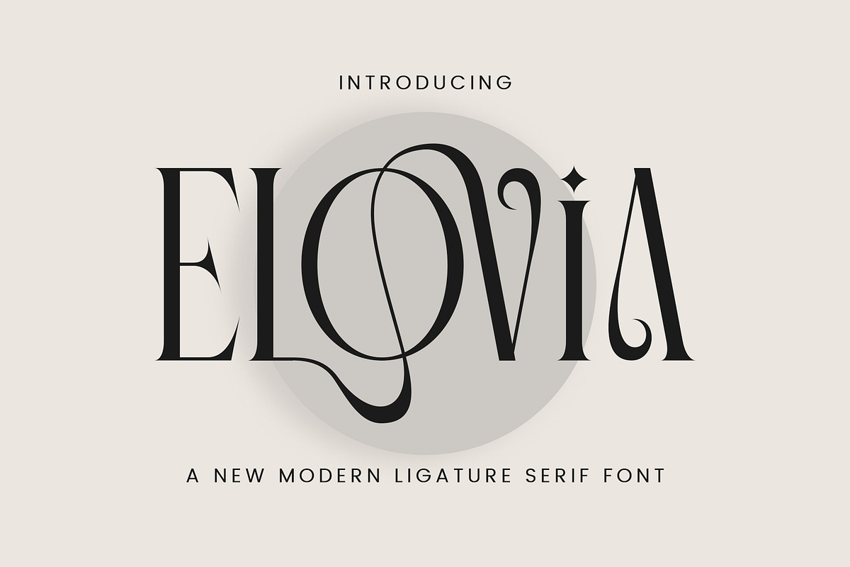 ELOVIA - Modern Ligature Typface, a Serif Font by AnnofaType (Photo 1 of 8)