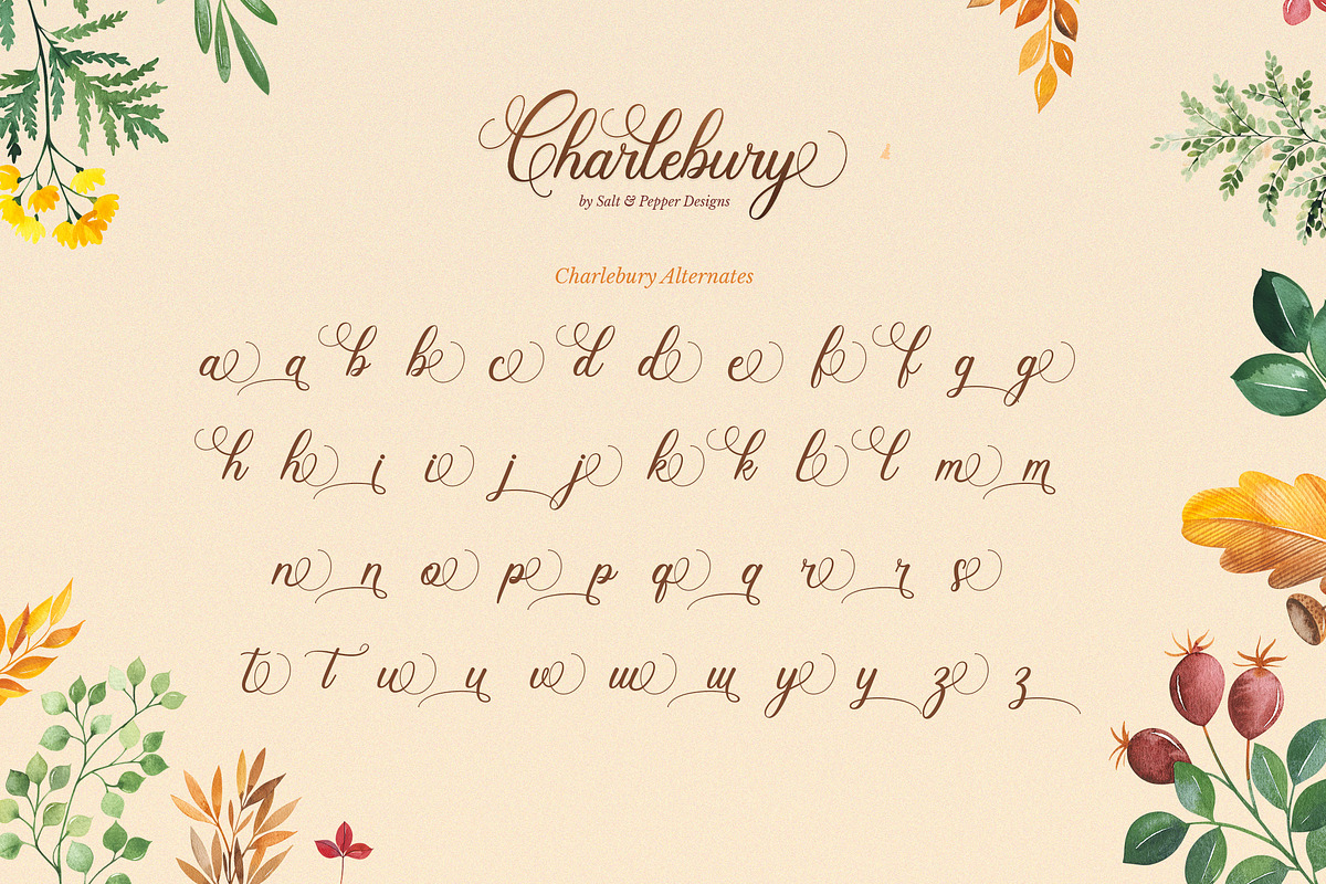 Charlebury Script Font, a Script Font by Salt & Pepper Designs (Photo 7 of 9)
