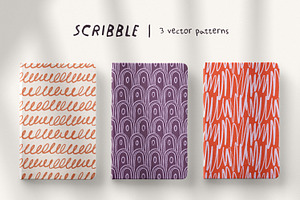 Abstract scribbles seamless patterns, a Pattern Graphic by Good Studio