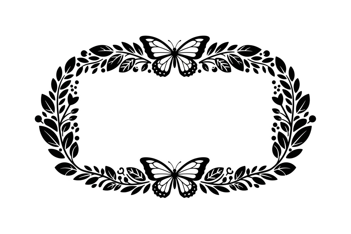 Butterfly Floral Vintage Frame Bundl, an Illustration by Creativeshirt (Photo 47 of 51)