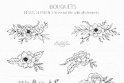 PEONY GARDEN LINE ART, an Object Graphic by CaraulanStore (Thumbnail 4 of 8)