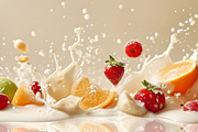 102 Fruits & berries milk splashes, a Food & Drink Photo by Handmadefont (Thumbnail 2 of 16)