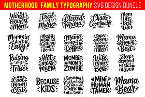 20 Motherhood Family Quotes SVG Bund, an Object Graphic by himelgfx