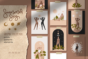 Summer Female Boho Graphics Set