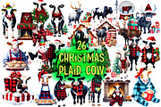 Christmas Plaid Cow Clipart-2, an Illustration by Wow Magic (Thumbnail 1 of 4)