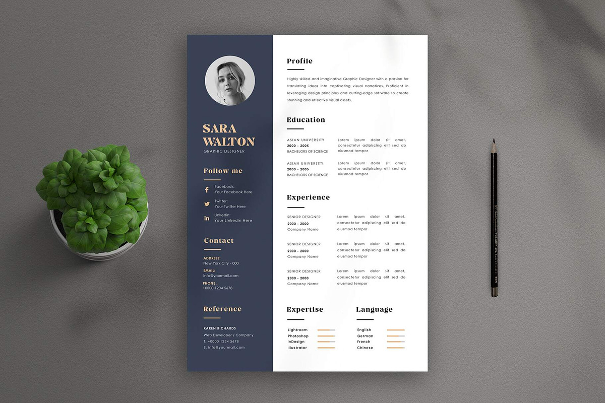 Minimalist Resume CV, a Resume Template by Saman Osama (Photo 2 of 3)