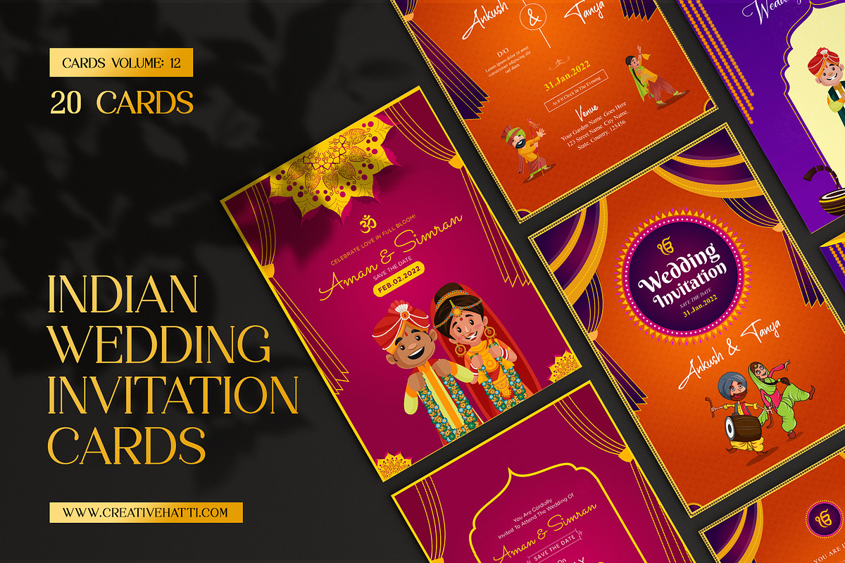 Indian Wedding Invitation Cards, an Invitation Template by Creative Hatti (Photo 1 of 6)