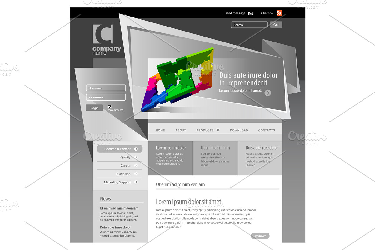 Gray Website Template, a Templates & Theme by Sunny
