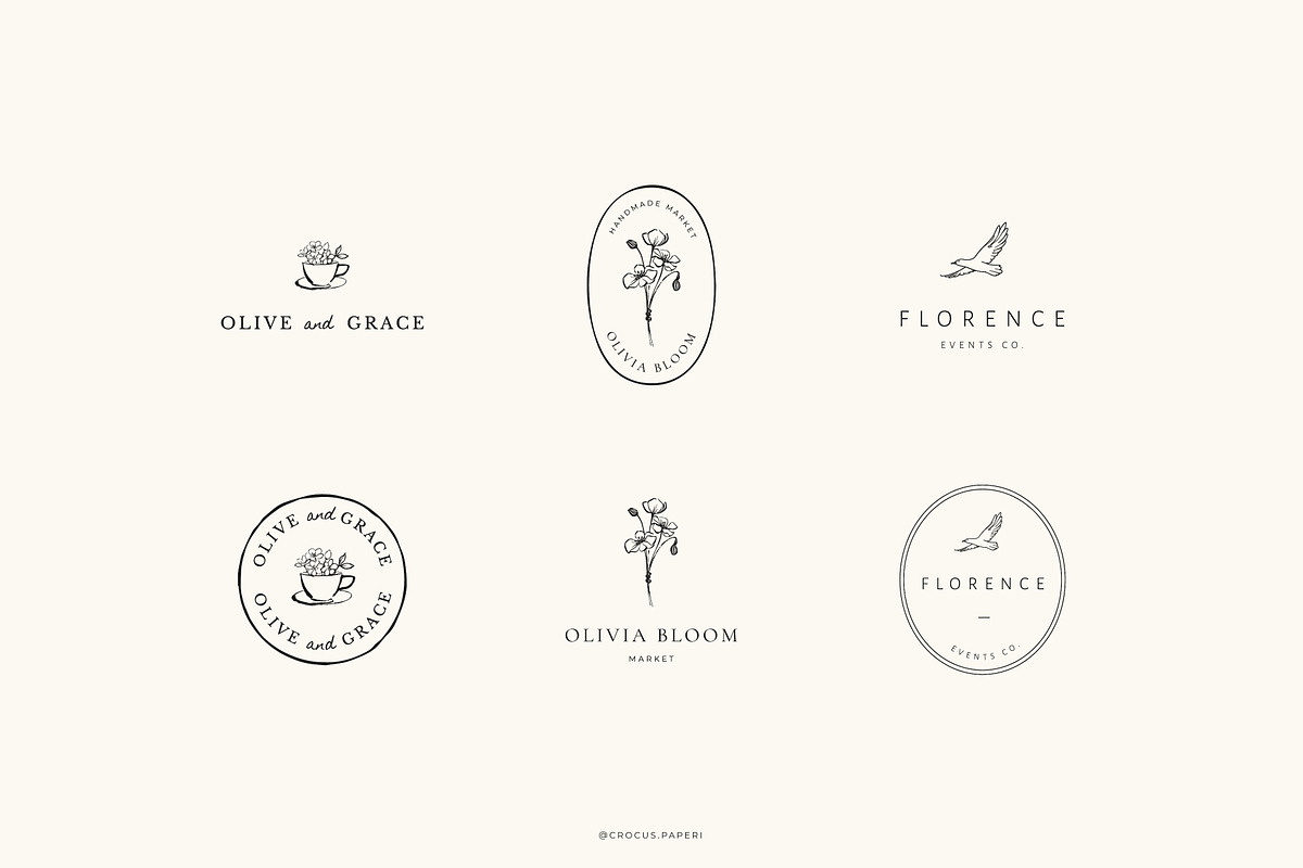 Botanical logos Vol. 4, a Branding & Logo Template by Crocus Paperi (Photo 8 of 16)