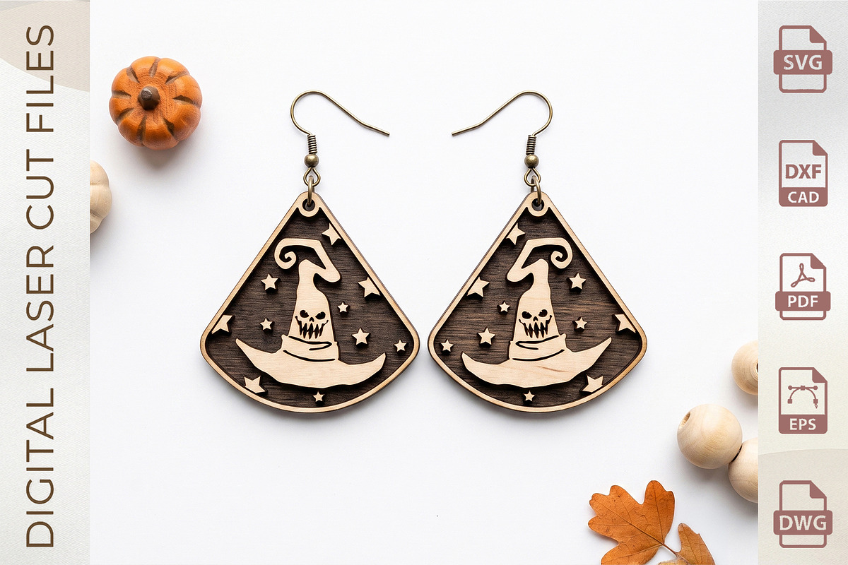 Halloween Earring SVG Collection, an Object Graphic by WoodoraCut (Photo 6 of 11)