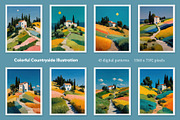 Colorful Countryside Illustration, a Decorative Illustration by Housui Patterns (Thumbnail 2 of 12)