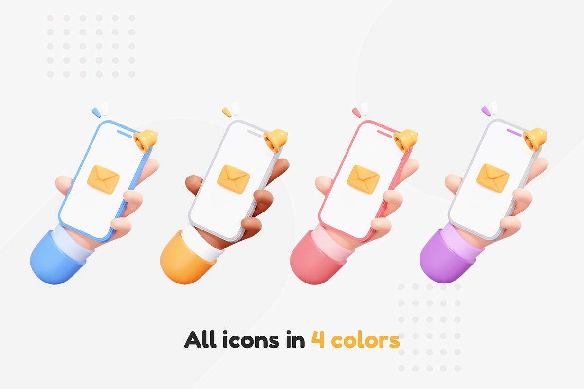 Cartoon Hand 3D set icon, a Characters & Person 3D Model by accogliente (Photo 2 of 4)