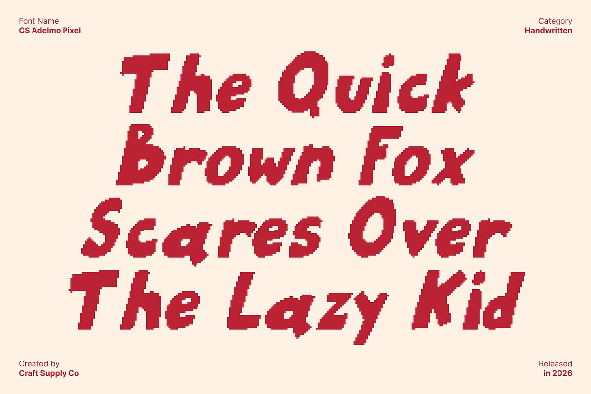 CS Adelmo Pixel, a Sans Serif Font by Craft Supply Co. (Photo 6 of 8)