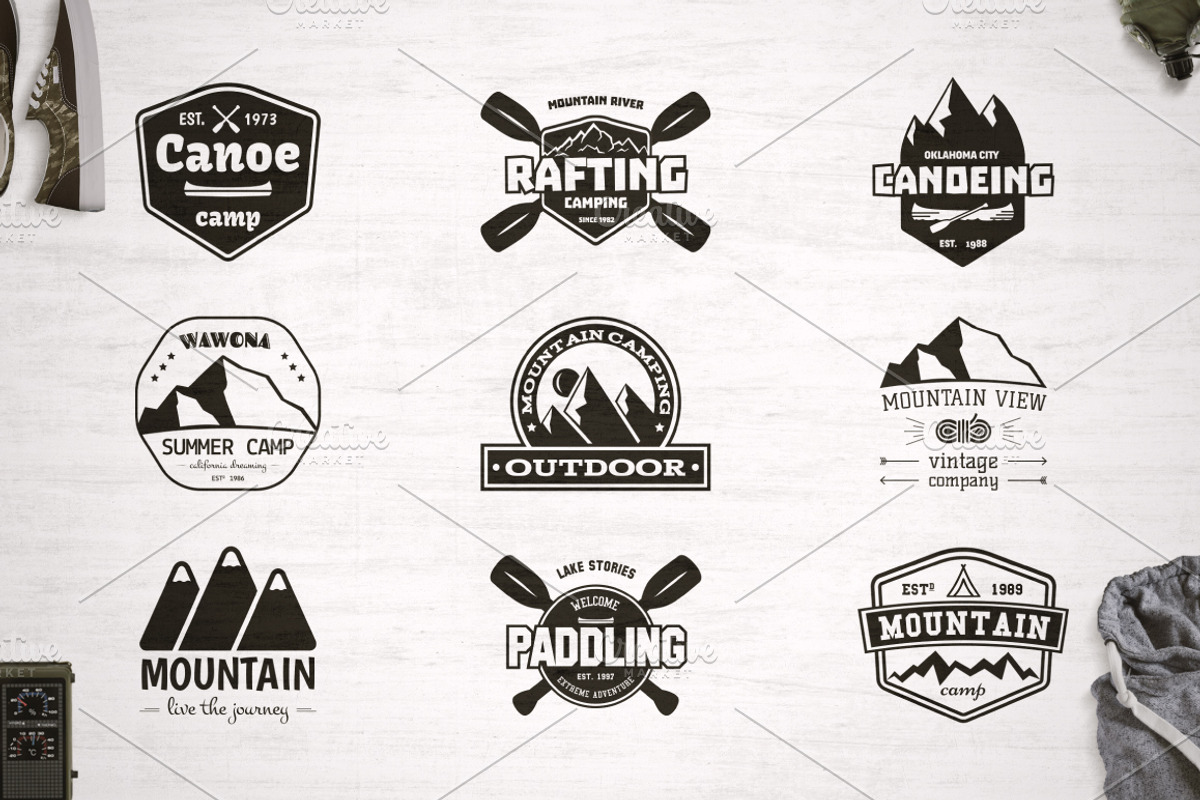 52 Camping Logos + 20 Icons Bundle, a Branding & Logo Template by JeksonGraphics (Photo 8 of 15)