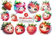 Cute Strawberry PNG Clipart Bundle, a Graphic by CitraGraphics (Thumbnail 1 of 4)