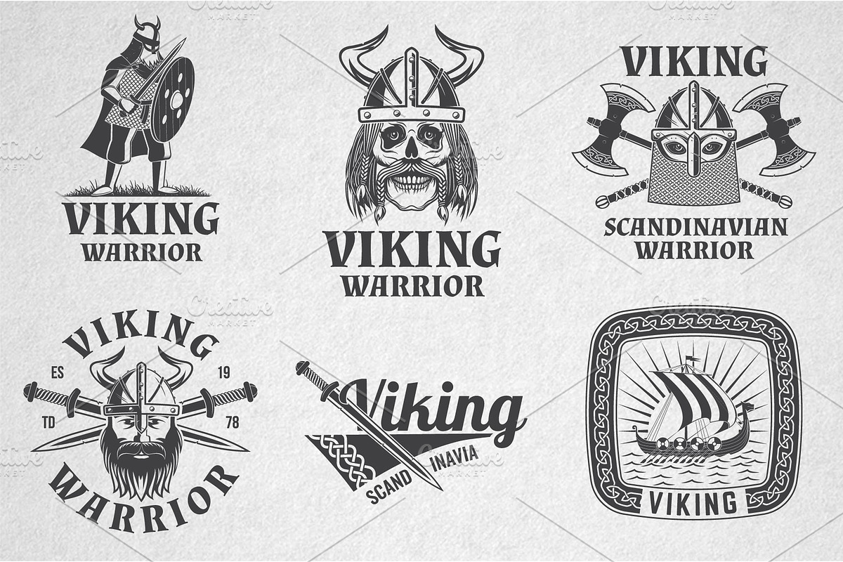 12 Viking logos, a Branding & Logo Template by sivVector (Photo 3 of 5)