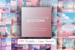 50 thought-provoking cards Canva, a Card Template by mkStudioLab