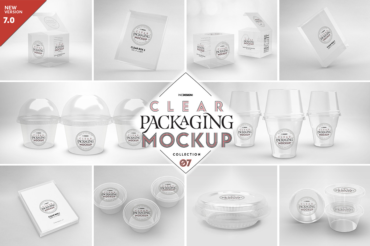 07 Clear Container Packaging Mockups, a Cups & Container Mockup by INCDesign (Photo 1 of 28)