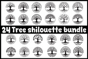 24 Tree Circle Silhouette Bundle, an Object Illustration by balal (Thumbnail 2 of 2)