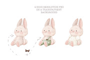 Cute Bunny. Clipart Watercolor, an Animal Illustration by sheincar (Thumbnail 2 of 4)