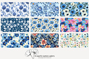 70 blue flower seamless pattern, a Pattern Graphic by Poppy Lane Studio (Thumbnail 7 of 10)