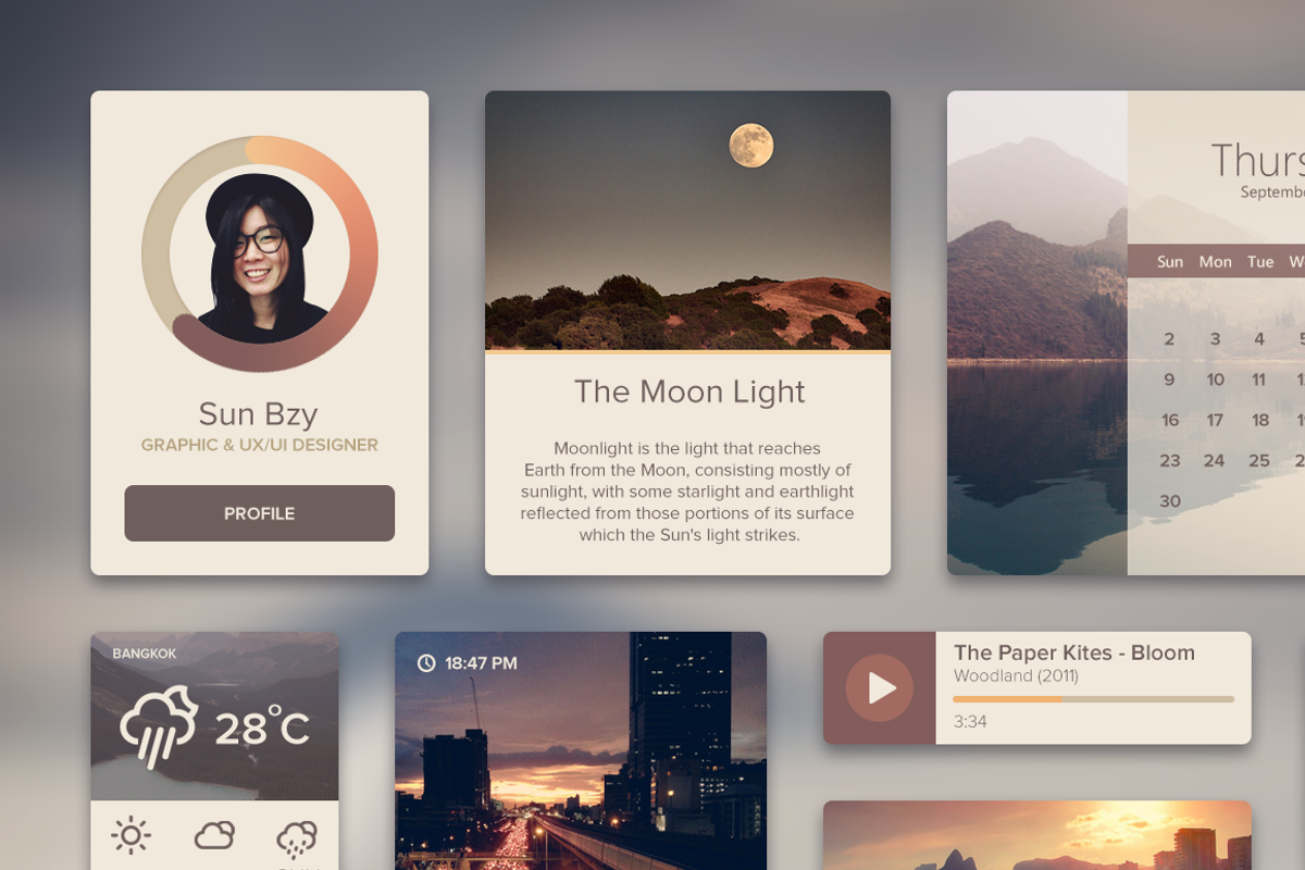 Ui Kit Rainy Season, an UI Kit Template by Sunbzy (Photo 2 of 5)