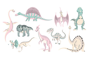 Cartoon dinosaur babies. Prehistoric, an Animal Illustration by the8monkey