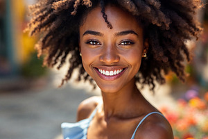 Smiling young black woman