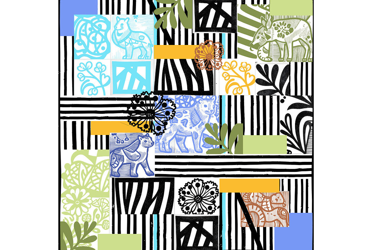 Collaged Animals, an Animal Illustration by Sharon Schwalbe (Photo 5 of 5)