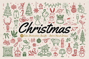 Hand Drawn Whimsical Christmas Icon, an Outline Icon by Baleee