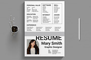 Graphic Designer Resume Template, a Stationery Template by MightyDesign (Thumbnail 1 of 8)