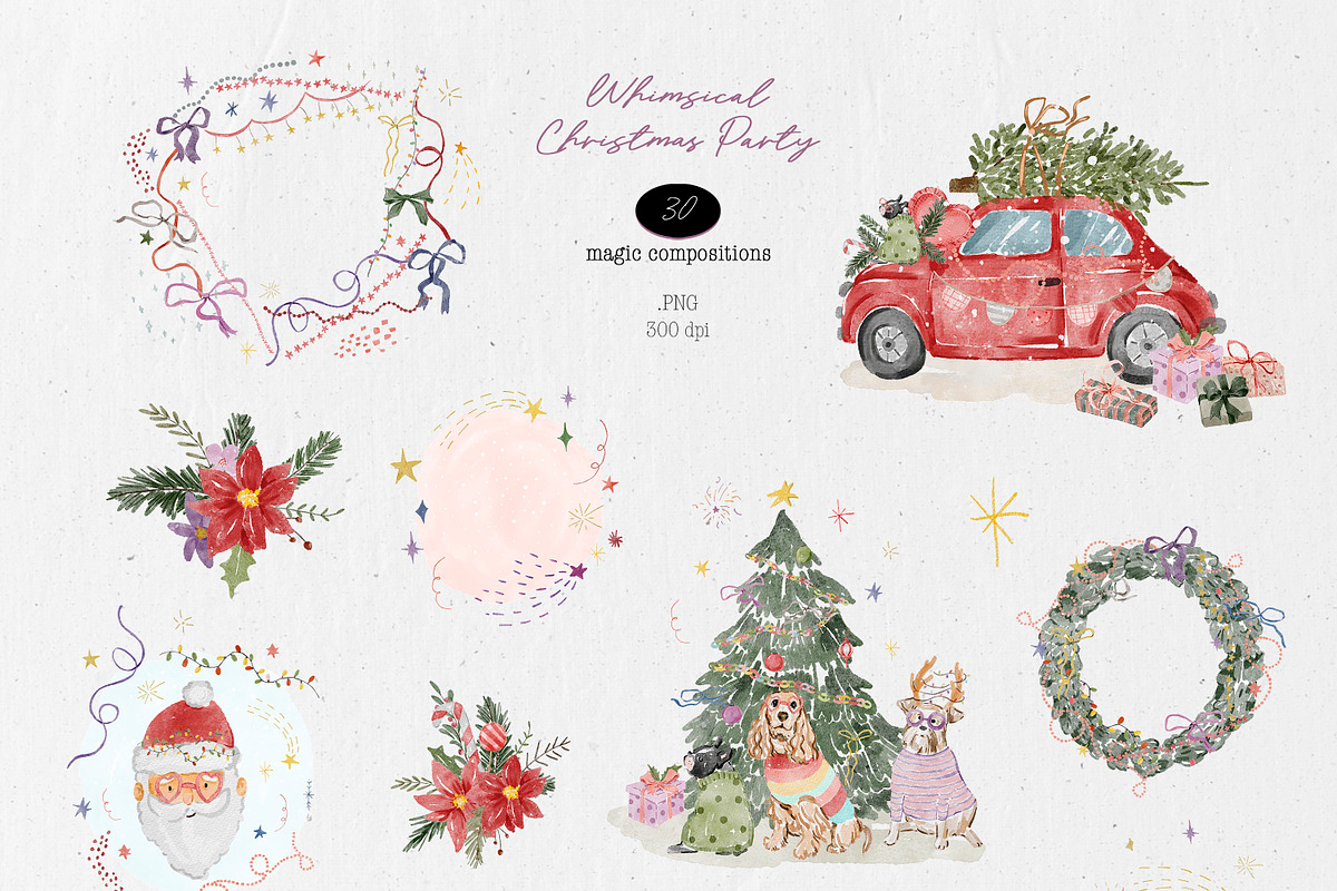 Whimsical Christmas Party, a Seasonal Illustration by Les Frolova (Photo 10 of 17)