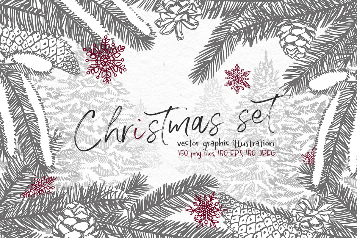 Xmas set graphic illustrations, a Decorative Illustration by Ann Astro (Photo 1 of 24)