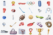 Watercolor Sports Clipart Set, a Sport Illustration by CropUp Creative (Thumbnail 2 of 4)