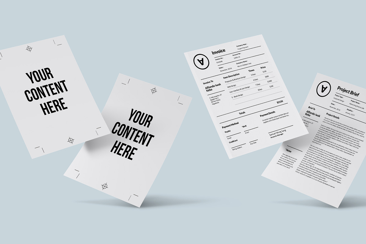 6 Floatings US Letter Mockups, an Object Graphic by Loudoun Design Co. (Photo 3 of 5)