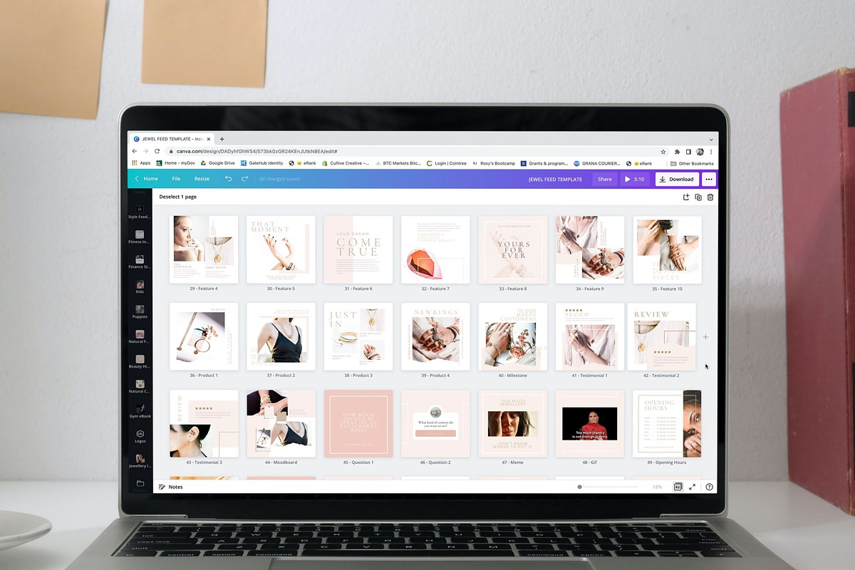 Jewel Instagram Feed Canva Templates, a Social Media Template by Cultive Creative (Photo 3 of 13)