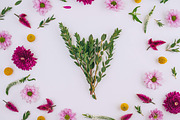 Flat lay floral Stock Photo, a Mockup by GalinaMalinka (Thumbnail 4 of 10)