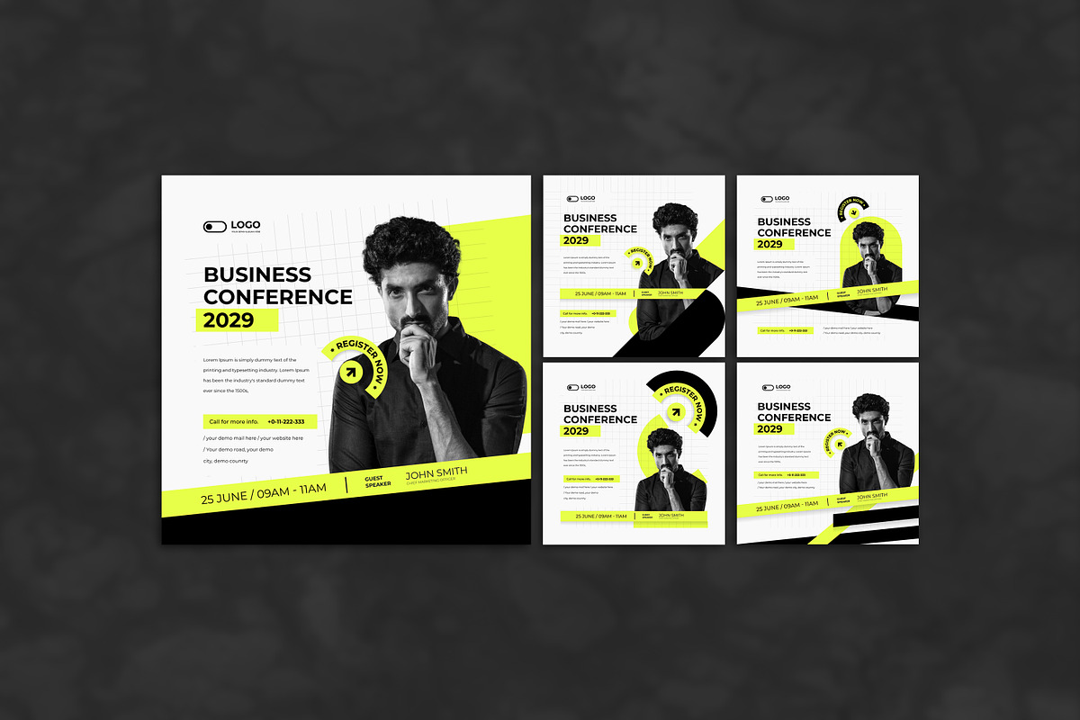 Conference social media template, a Social Media Template by Tanmoy Topu (Photo 1 of 6)