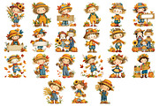Whimsical Autumn Scarecrow Clipart, a Seasonal Illustration by Nicolle's Colorful Art (Thumbnail 4 of 4)
