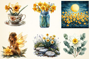 Daffodil Flower Clipart, a Work Illustration by OK Design (Thumbnail 3 of 3)