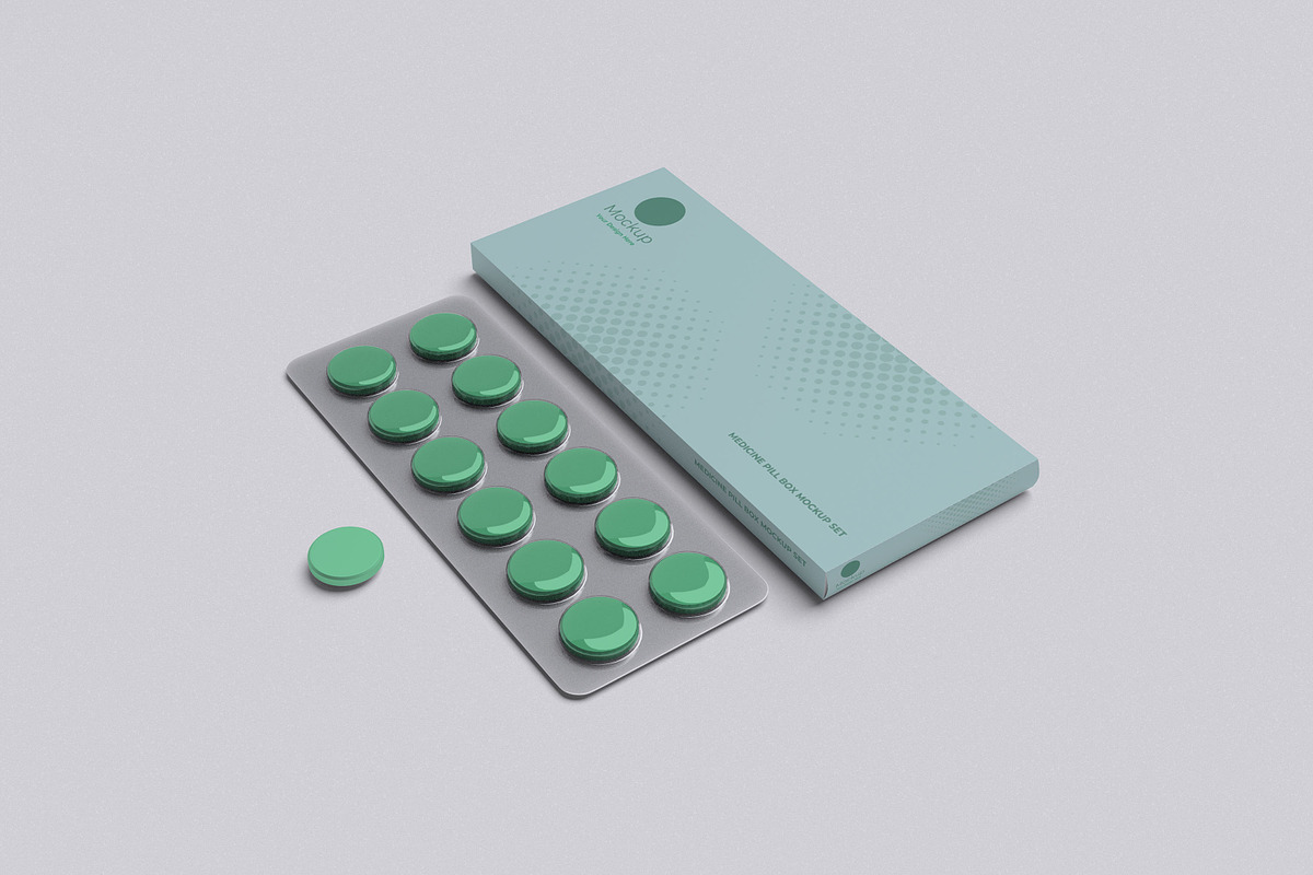 Pill Box set Mockup, a Packaging Mockup by xavier_studio (Photo 2 of 5)