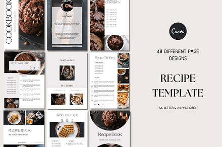 Recipe template | Recipe book Canva, a Magazine Template by Deepa Template Studio